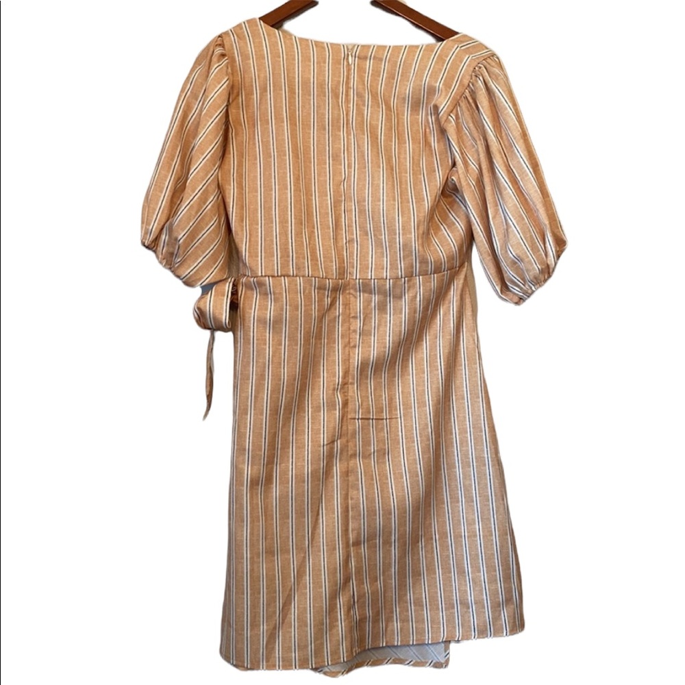 Pink Ripple Camel Striped Zip Back Dress - Picture 7 of 13